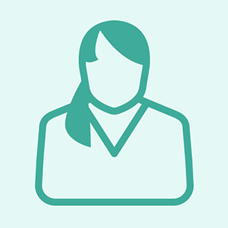 Stilisiertes grünes Person-Symbol mit Silhouette eines Kopfes und Schultern auf hellgrünem Hintergrund